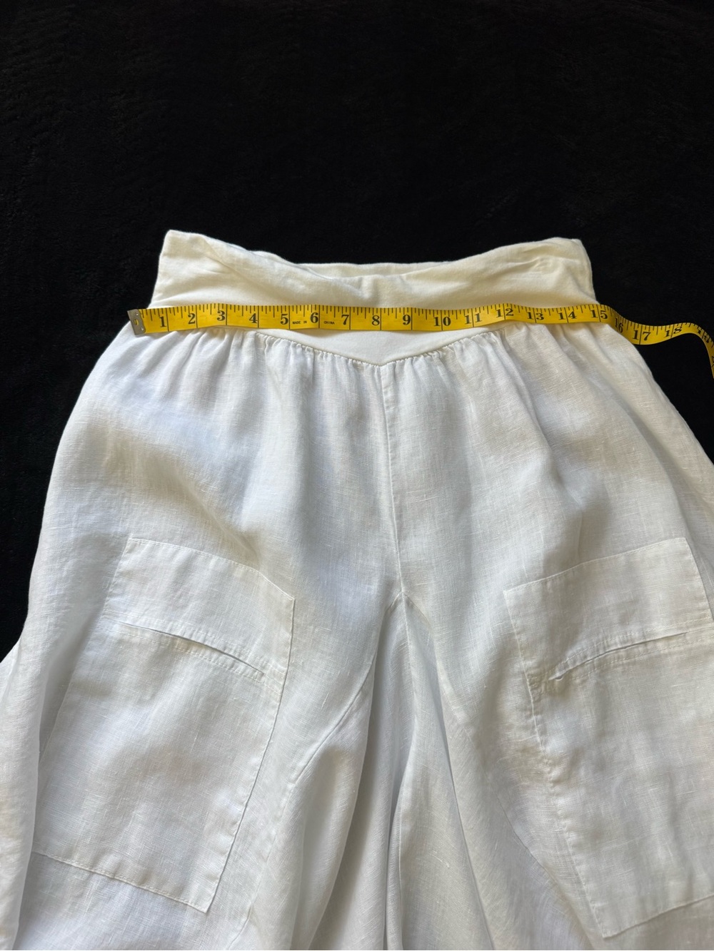 Tempo Paris Bubble Skirt Womens Sz M White Linen Jersey Boho Grunge Lagenlook - Picture 9 of 9